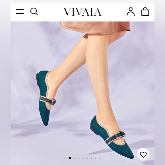 VIVAIA pointed toe Mary Jane flats size 7 peacock NWOT — sold out everywhere - Picture 5 of 16